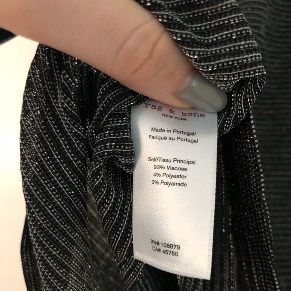 NWT Rag & Bone Sparkle Stripe Tee - Picture 5 of 6
